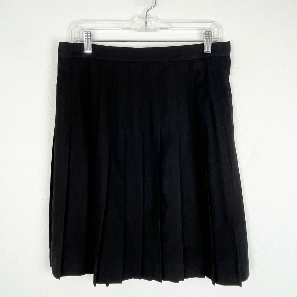 Vintage Wool Pleated Skirt Black - Picture 2 of 14